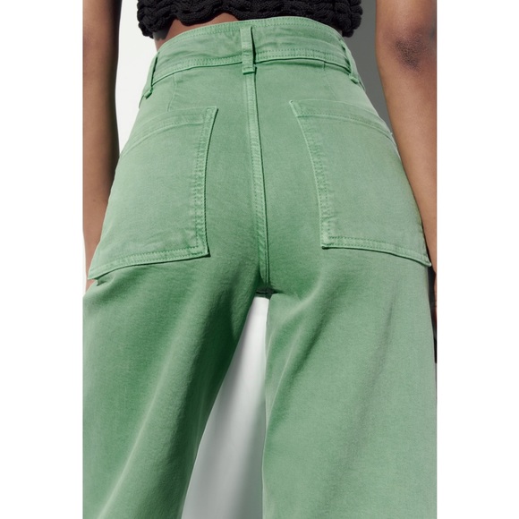 Zara HIGH-WAISTED ZW SAILOR MARINE STRAIGHT JEANS - Picture 6 of 10